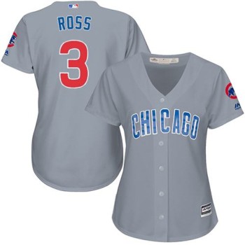 Cubs #3 David Ross Grey Road Women's Stitched MLB Jersey Cubs #3 David Ross Grey Road Women's Stitched MLB Jersey