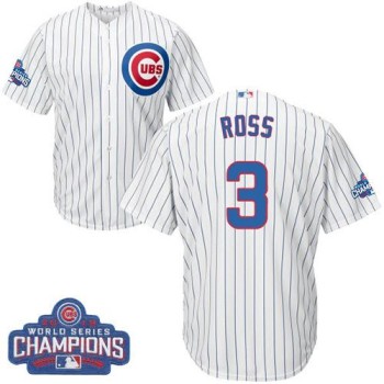 Cubs #3 David Ross White Home 2016 World Series Champions Stitched Youth MLB Jersey Cubs #3 David Ross White Home 2016 World Series Champions Stitched Youth MLB Jersey