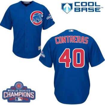 Cubs #40 Willson Contreras Blue Alternate 2016 World Series Champions Stitched Youth MLB Jersey Cubs #40 Willson Contreras Blue Alternate 2016 World Series Champions Stitched Youth MLB Jersey