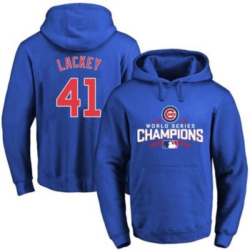 Cubs #41 John Lackey Blue 2016 World Series Champions Pullover MLB Hoodie Cubs #41 John Lackey Blue 2016 World Series Champions Pullover MLB Hoodie