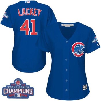 Cubs #41 John Lackey Blue Alternate 2016 World Series Champions Women's Stitched MLB Jersey Cubs #41 John Lackey Blue Alternate 2016 World Series Champions Women's Stitched MLB Jersey