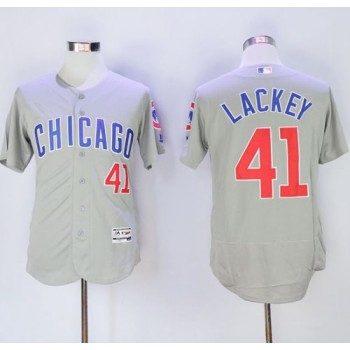 Cubs #41 John Lackey Grey Flexbase Authentic Collection Road Stitched MLB Jersey Cubs #41 John Lackey Grey Flexbase Authentic Collection Road Stitched MLB Jersey