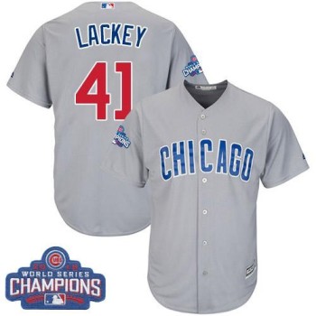 Cubs #41 John Lackey Grey Road 2016 World Series Champions Stitched Youth MLB Jersey Cubs #41 John Lackey Grey Road 2016 World Series Champions Stitched Youth MLB Jersey