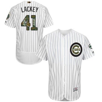 Cubs #41 John Lackey White(Blue Strip) Flexbase Authentic Collection 2016 Memorial Day Stitched MLB Jersey Cubs #41 John Lackey White(Blue Strip) Flexbase Authentic Collection 2016 Memorial Day Stitched MLB Jersey