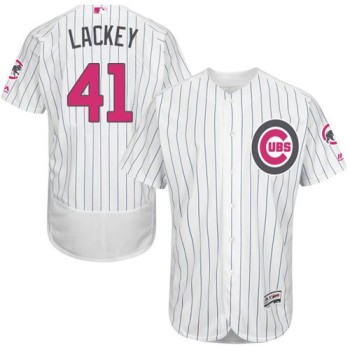 Cubs #41 John Lackey White(Blue Strip) Flexbase Authentic Collection 2016 Mother's Day Stitched MLB Jersey Cubs #41 John Lackey White(Blue Strip) Flexbase Authentic Collection 2016 Mother's Day Stitched MLB Jersey