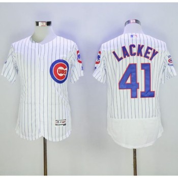 Cubs #41 John Lackey White Flexbase Authentic Collection Stitched MLB Jersey Cubs #41 John Lackey White Flexbase Authentic Collection Stitched MLB Jersey