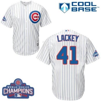 Cubs #41 John Lackey White Home 2016 World Series Champions Stitched Youth MLB Jersey Cubs #41 John Lackey White Home 2016 World Series Champions Stitched Youth MLB Jersey