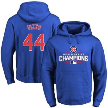 Cubs #44 Anthony Rizzo Blue 2016 World Series Champions Pullover MLB Hoodie Cubs #44 Anthony Rizzo Blue 2016 World Series Champions Pullover MLB Hoodie