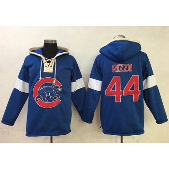 Cubs #44 Anthony Rizzo Blue Pullover MLB Hoodie Cubs #44 Anthony Rizzo Blue Pullover MLB Hoodie