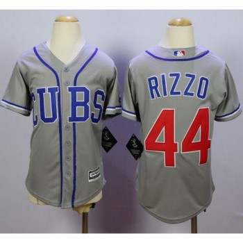 Cubs #44 Anthony Rizzo Grey Alternate Road Cool Base Stitched Youth MLB Jersey Cubs #44 Anthony Rizzo Grey Alternate Road Cool Base Stitched Youth MLB Jersey