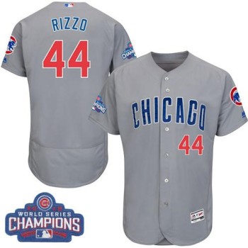 Cubs #44 Anthony Rizzo Grey Flexbase Authentic Collection Road 2016 World Series Champions Stitched MLB Jersey Cubs #44 Anthony Rizzo Grey Flexbase Authentic Collection Road 2016 World Series Champions Stitched MLB Jersey
