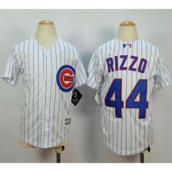 Cubs #44 Anthony Rizzo White(Blue Strip) Cool Base Stitched Youth MLB Jersey Cubs #44 Anthony Rizzo White(Blue Strip) Cool Base Stitched Youth MLB Jersey
