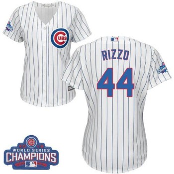 Cubs #44 Anthony Rizzo White(Blue Strip) Home 2016 World Series Champions Women's Stitched MLB Jersey Cubs #44 Anthony Rizzo White(Blue Strip) Home 2016 World Series Champions Women's Stitched MLB Jersey