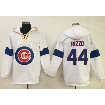 Cubs #44 Anthony Rizzo White Pullover MLB Hoodie Cubs #44 Anthony Rizzo White Pullover MLB Hoodie