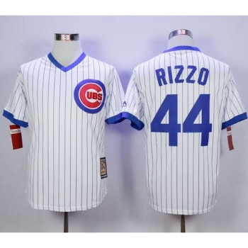 Cubs #44 Anthony Rizzo White Strip Home Cooperstown Stitched MLB Jersey Cubs #44 Anthony Rizzo White Strip Home Cooperstown Stitched MLB Jersey