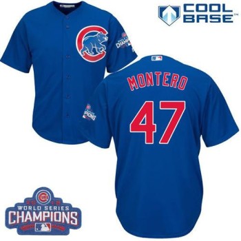 Cubs #47 Miguel Montero Blue Alternate 2016 World Series Champions Stitched Youth MLB Jersey Cubs #47 Miguel Montero Blue Alternate 2016 World Series Champions Stitched Youth MLB Jersey
