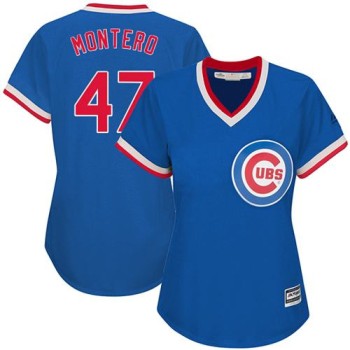 Cubs #47 Miguel Montero Blue Cooperstown Women's Stitched MLB Jersey Cubs #47 Miguel Montero Blue Cooperstown Women's Stitched MLB Jersey