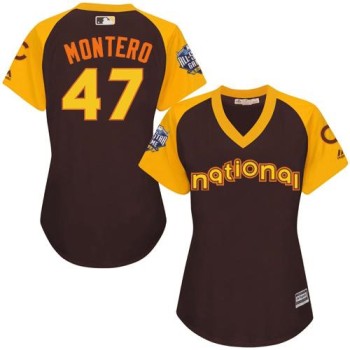 Cubs #47 Miguel Montero Brown 2016 All-Star National League Women's Stitched MLB Jersey Cubs #47 Miguel Montero Brown 2016 All-Star National League Women's Stitched MLB Jersey