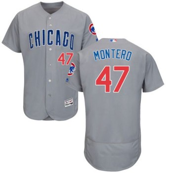 Cubs #47 Miguel Montero Grey Flexbase Authentic Collection Road Stitched MLB Jersey Cubs #47 Miguel Montero Grey Flexbase Authentic Collection Road Stitched MLB Jersey