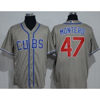 Cubs #47 Miguel Montero Grey New Cool Base Alternate Road Stitched MLB Jersey Cubs #47 Miguel Montero Grey New Cool Base Alternate Road Stitched MLB Jersey