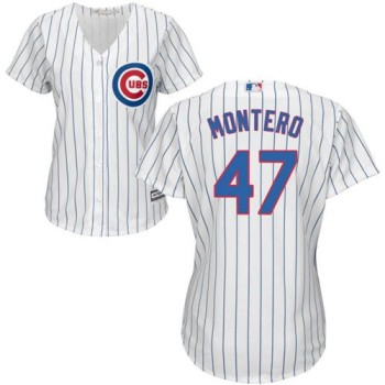 Cubs #47 Miguel Montero White(Blue Strip) Home Women's Stitched MLB Jersey Cubs #47 Miguel Montero White(Blue Strip) Home Women's Stitched MLB Jersey