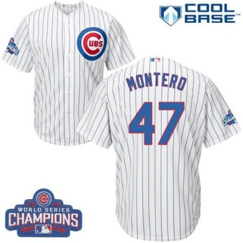 Cubs #47 Miguel Montero White Home 2016 World Series Champions Stitched Youth MLB Jersey Cubs #47 Miguel Montero White Home 2016 World Series Champions Stitched Youth MLB Jersey