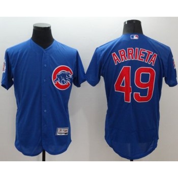 Cubs #49 Jake Arrieta Blue Flexbase Authentic Collection Stitched MLB Jersey Cubs #49 Jake Arrieta Blue Flexbase Authentic Collection Stitched MLB Jersey