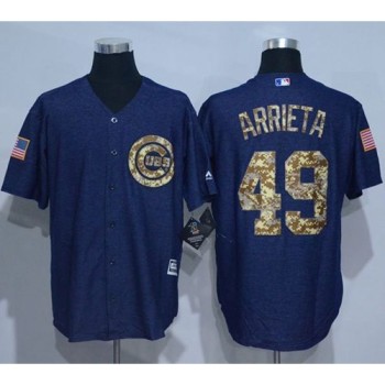 Cubs #49 Jake Arrieta Denim Blue Salute to Service Stitched MLB Jersey Cubs #49 Jake Arrieta Denim Blue Salute to Service Stitched MLB Jersey