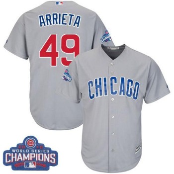 Cubs #49 Jake Arrieta Grey Road 2016 World Series Champions Stitched Youth MLB Jersey Cubs #49 Jake Arrieta Grey Road 2016 World Series Champions Stitched Youth MLB Jersey