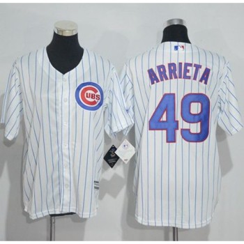 Cubs #49 Jake Arrieta White(Blue Strip) Cool Base Stitched Youth MLB Jersey Cubs #49 Jake Arrieta White(Blue Strip) Cool Base Stitched Youth MLB Jersey