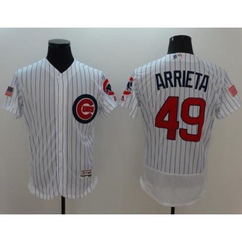 Cubs #49 Jake Arrieta White Fashion Stars & Stripes Flexbase Authentic Stitched MLB Jersey Cubs #49 Jake Arrieta White Fashion Stars & Stripes Flexbase Authentic Stitched MLB Jersey
