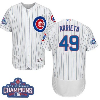 Cubs #49 Jake Arrieta White Flexbase Authentic Collection 2016 World Series Champions Stitched MLB Jersey Cubs #49 Jake Arrieta White Flexbase Authentic Collection 2016 World Series Champions Stitched MLB Jersey