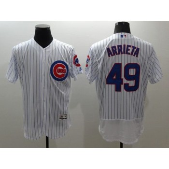Cubs #49 Jake Arrieta White Flexbase Authentic Collection Stitched MLB Jersey Cubs #49 Jake Arrieta White Flexbase Authentic Collection Stitched MLB Jersey