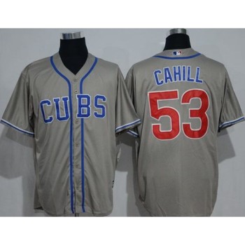 Cubs #53 Trevor Cahill Grey New Cool Base Alternate Road Stitched MLB Jersey Cubs #53 Trevor Cahill Grey New Cool Base Alternate Road Stitched MLB Jersey
