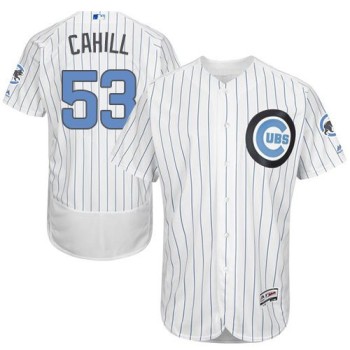 Cubs #53 Trevor Cahill White(Blue Strip) Flexbase Authentic Collection 2016 Father's Day Stitched MLB Jersey Cubs #53 Trevor Cahill White(Blue Strip) Flexbase Authentic Collection 2016 Father's Day Stitched MLB Jersey