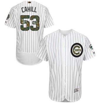 Cubs #53 Trevor Cahill White(Blue Strip) Flexbase Authentic Collection 2016 Memorial Day Stitched MLB Jersey Cubs #53 Trevor Cahill White(Blue Strip) Flexbase Authentic Collection 2016 Memorial Day Stitched MLB Jersey