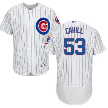 Cubs #53 Trevor Cahill White Flexbase Authentic Collection Stitched MLB Jersey Cubs #53 Trevor Cahill White Flexbase Authentic Collection Stitched MLB Jersey