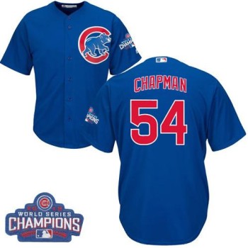 Cubs #54 Aroldis Chapman Blue Alternate 2016 World Series Champions Stitched Youth MLB Jersey Cubs #54 Aroldis Chapman Blue Alternate 2016 World Series Champions Stitched Youth MLB Jersey