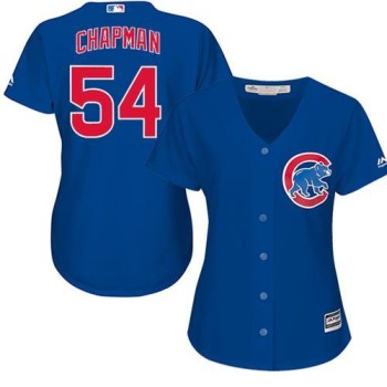 Cubs #54 Aroldis Chapman Blue Alternate Women's Stitched MLB Jersey Cubs #54 Aroldis Chapman Blue Alternate Women's Stitched MLB Jersey
