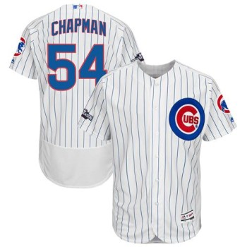 Cubs #54 Aroldis Chapman White Flexbase Authentic Collection Stitched MLB Jersey Cubs #54 Aroldis Chapman White Flexbase Authentic Collection Stitched MLB Jersey