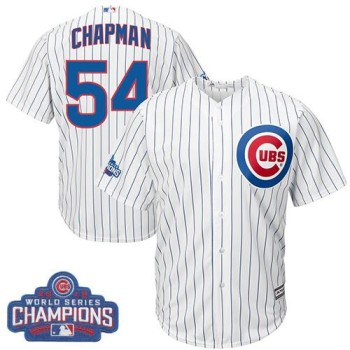 Cubs #54 Aroldis Chapman White Home 2016 World Series Champions Stitched Youth MLB Jersey Cubs #54 Aroldis Chapman White Home 2016 World Series Champions Stitched Youth MLB Jersey