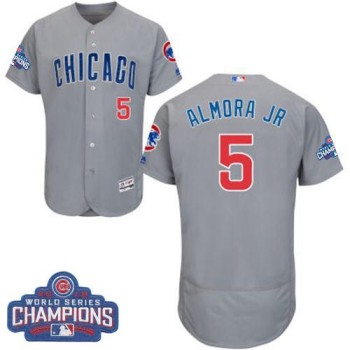 Cubs #5 Albert Almora Jr. Grey Flexbase Authentic Collection Road 2016 World Series Champions Stitched MLB Jersey Cubs #5 Albert Almora Jr. Grey Flexbase Authentic Collection Road 2016 World Series Champions Stitched MLB Jersey