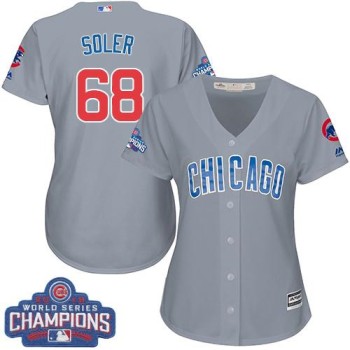 Cubs #68 Jorge Soler Grey Road 2016 World Series Champions Women's Stitched MLB Jersey Cubs #68 Jorge Soler Grey Road 2016 World Series Champions Women's Stitched MLB Jersey