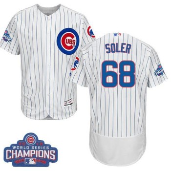 Cubs #68 Jorge Soler White Flexbase Authentic Collection 2016 World Series Champions Stitched MLB Jersey Cubs #68 Jorge Soler White Flexbase Authentic Collection 2016 World Series Champions Stitched MLB Jersey