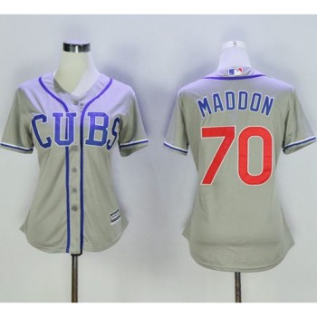 Cubs #70 Joe Maddon Grey Women's Alternate Road Stitched MLB Jersey Cubs #70 Joe Maddon Grey Women's Alternate Road Stitched MLB Jersey