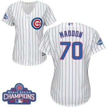 Cubs #70 Joe Maddon White(Blue Strip) Home 2016 World Series Champions Women's Stitched MLB Jersey Cubs #70 Joe Maddon White(Blue Strip) Home 2016 World Series Champions Women's Stitched MLB Jersey