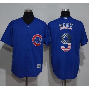 Cubs #9 Javier Baez Blue USA Flag Fashion Stitched MLB Jersey Cubs #9 Javier Baez Blue USA Flag Fashion Stitched MLB Jersey