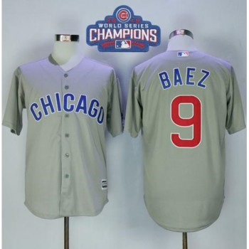 Cubs #9 Javier Baez Grey New Cool Base 2016 World Series Champions Stitched MLB Jersey Cubs #9 Javier Baez Grey New Cool Base 2016 World Series Champions Stitched MLB Jersey
