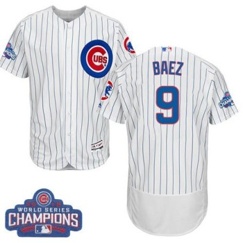 Cubs #9 Javier Baez White Flexbase Authentic Collection 2016 World Series Champions Stitched MLB Jersey Cubs #9 Javier Baez White Flexbase Authentic Collection 2016 World Series Champions Stitched MLB Jersey