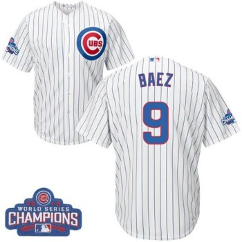 Cubs #9 Javier Baez White Home 2016 World Series Champions Stitched Youth MLB Jersey Cubs #9 Javier Baez White Home 2016 World Series Champions Stitched Youth MLB Jersey